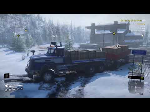 Snowrunner Walkthrough Part 33 in Co-op I Three Tasks On Mountain River+ Logitech G29 [1440p 60FPS]