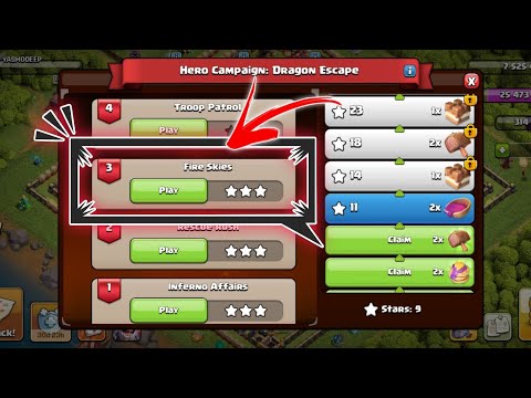 Level 3 Easy Method 🔥 | Hero Campaign: Dragon Escape Clash Of Clans ✅ FIRE SKIES COC