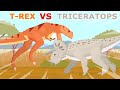 T-Rex vs Triceratops | T-Rex vs Dinosaurs Deathmatch | Dino Animation