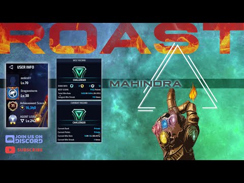 ROASTING A TIMELINE BATTLE CHALLENGER | MAHIDRA AKA " aedes07 " | PVP FOCUSED | Marvel Future Fight