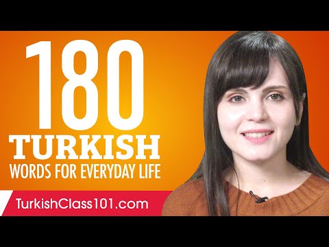 180 Turkish Words for Everyday Life - Basic Vocabulary #9