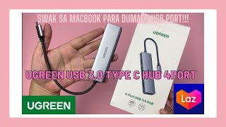 LAZADA UGREEN USB 3.0 TYPE C HUB 4-PORT LAPTOP ADAPTOR SWAK NA SWAK SA MACBOOK PARA DUMAMI USB PORTS