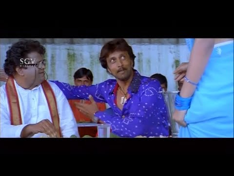 Ragini spill Sambhar on Sudeep Face comedy | Tennis Krishna | Veera Madakari | Kannada Comedy Scenes