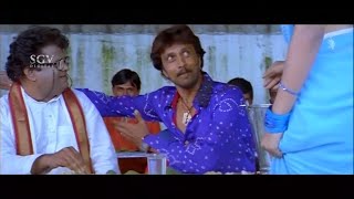 Ragini spill Sambhar on Sudeep Face comedy | Tennis Krishna | Veera Madakari | Kannada Comedy Scenes