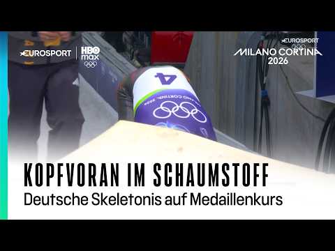 Jungk legt vor! Deutsche Skeletonis vorne dabei | Olympia 2026 | Skeleton Lauf 1 | Männer