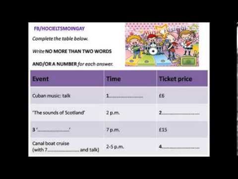 [IELTS Listening] Section 1 - TABLE COMPLETION