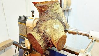 Woodturning - Double Crotch !! 【職人技】木工旋盤で削る音！