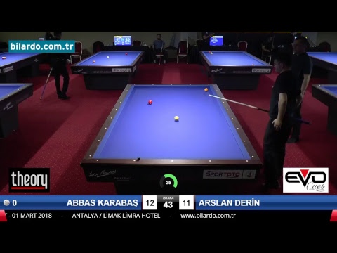 ABBAS KARABAŞ & ARSLAN DERİN Bilardo Maçı - 2018 ERKEKLER 1.ETAP-Ön Eleme