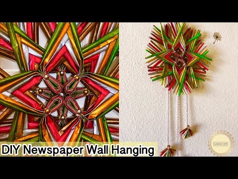 Newspaper Wall Hanging easy / Newspaper Crafts / diy paper crafts easy / best out of waste crafts Video