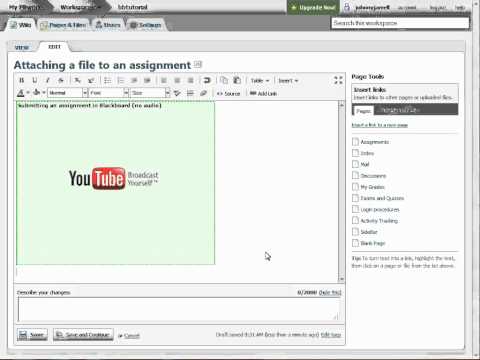 Inserting links and videos into PBworks (no audio)