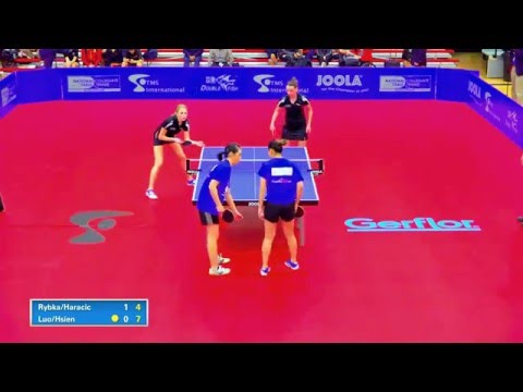 2016 NCTTA Nationals Women's Doubles Semi Final:  Rybka/Haracic vs. Luo/Hsien