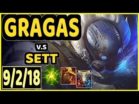 GRAGAS vs SETT - 9/2/18 KDA BOTTOM SUPPORT GAMEPLAY - EUW Ranked GRANDMASTER
