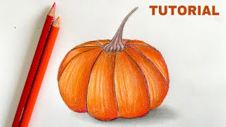 How To Draw A Pumpkin | Color Pencil Tutorial