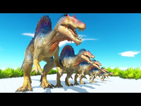 Different Size Carnivorous Dinosaurs Clash Block Race - Battle ARBS - Animal Revolt Battle Simulator