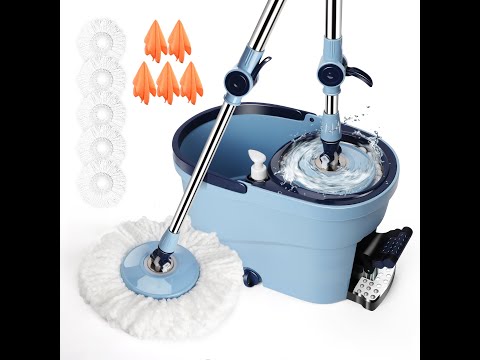 Spin Mop and Bucket System with Footrest  360°  - MASTHOME