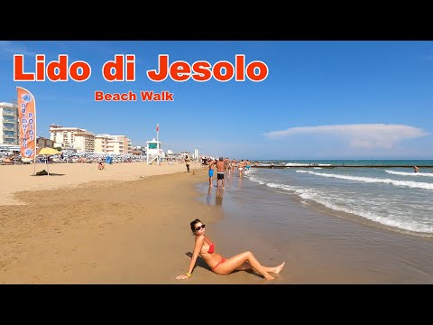 Lido di Jesolo 4k Beach walking tour of the beautiful beach Jesolo Italy