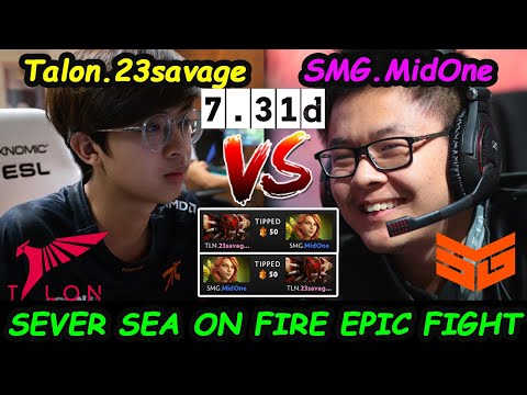 23savage vs MidOne - SERVER SEA PUB ON FIRE !! EPIC BATTLE Dota 2 pro Gameplay 7.31D