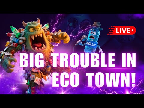 BIG TROUBLE IN ECO TOWN! | The Trash Monster vs. The Eco Crew | Kids Environmental Story