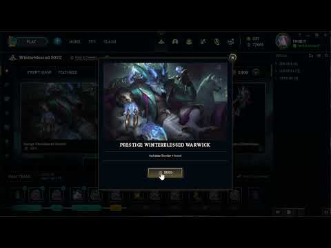 Unlocking The Prestige WinterBlessed Warwick Skin In The League Of Legends WinterBlessed 2022 Shop