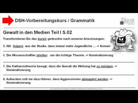 DSH Grammatik Gewalt in den Medien Teil I S.02 Nominalisieru