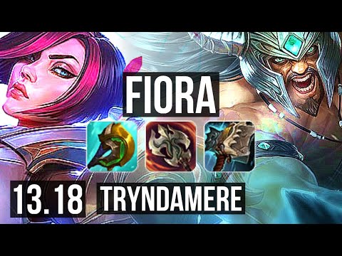 FIORA vs TRYNDAMERE (TOP) | 1.5M mastery, 400+ games, Dominating | KR Diamond | 13.18