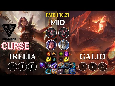 OMG Curse Irelia vs Galio Mid - KR Patch 10.21