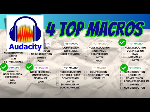 How To Make My Top 4 Audacity Audio Macro Settings To Enhance Your Audio.