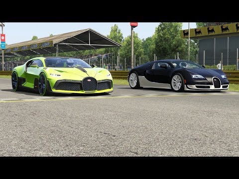 Bugatti Divo vs Bugatti Veyron 16.4 Super Sport at Monza Full Course