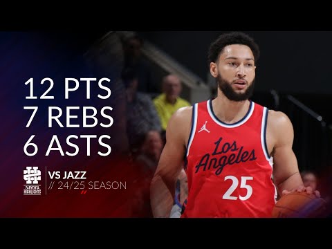 Ben Simmons 12 pts 7 rebs 6 asts vs Jazz 24/25 season