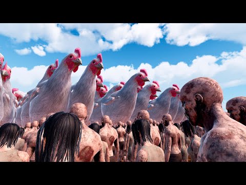 1000 GIANT CHICKEN vs 1,000,000 ZOMBIES | Ultimate Epic Battle Simulator 2