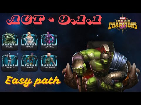 Act 9.1.1 easy path mcoc |some suggestions | better champs & some tips | Ghulk boss cheese option🧀