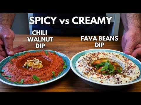 Turkish Style Fava Beans & Chili Walnut Dip - 2 Delicious Vegan Mezze