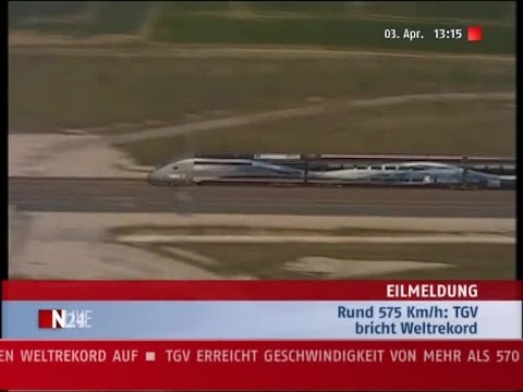 The World Fastest Trains - 574,8 km/h TGV Speed Record in 2007