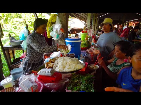 Breakfast At Praek Eng -Cambodian Market Food Show - Popular Breakfast