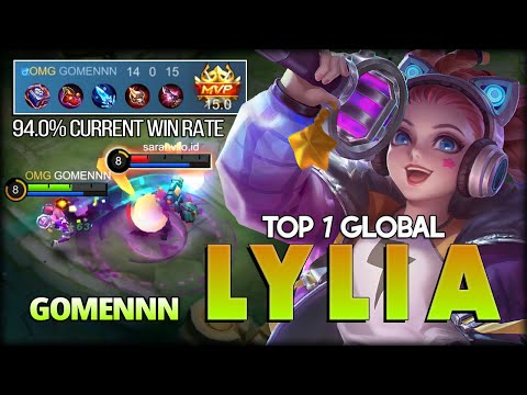 94.0% Current Win Rate! MVP 15.0! GOMENNN Top 1 Global Lylia - Mobile Legends: Bang Bang