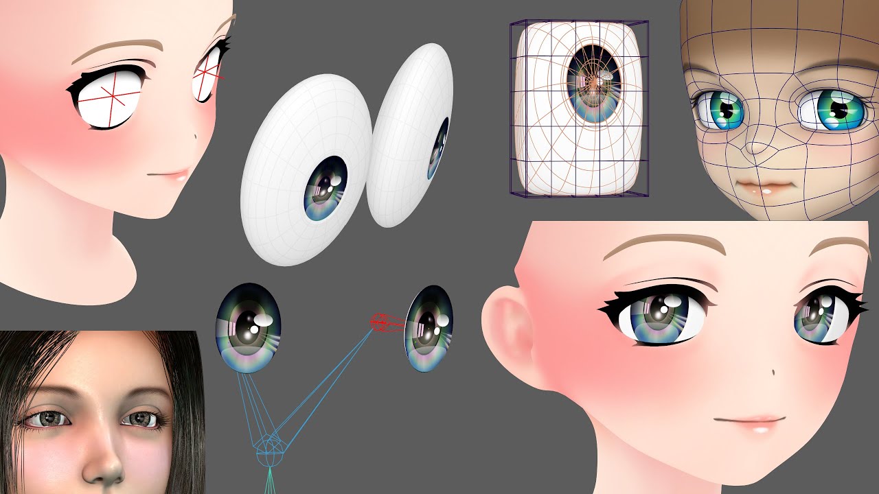 デフォルメキャラクターの目 : 眼球の変形 ( Deformed Character Eyes : Eyeball Deformation )