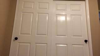 How to replace knobs on closet doors - before and after