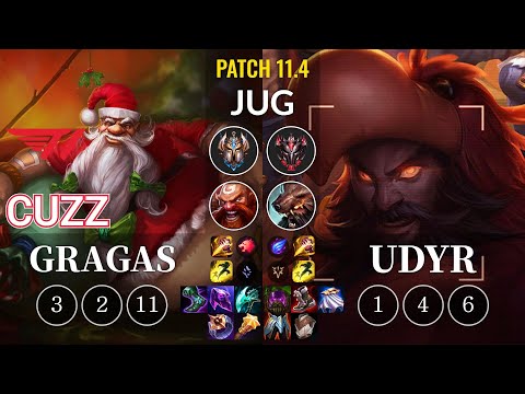 T1 Cuzz Gragas vs Udyr Jungle - KR Patch 11.4