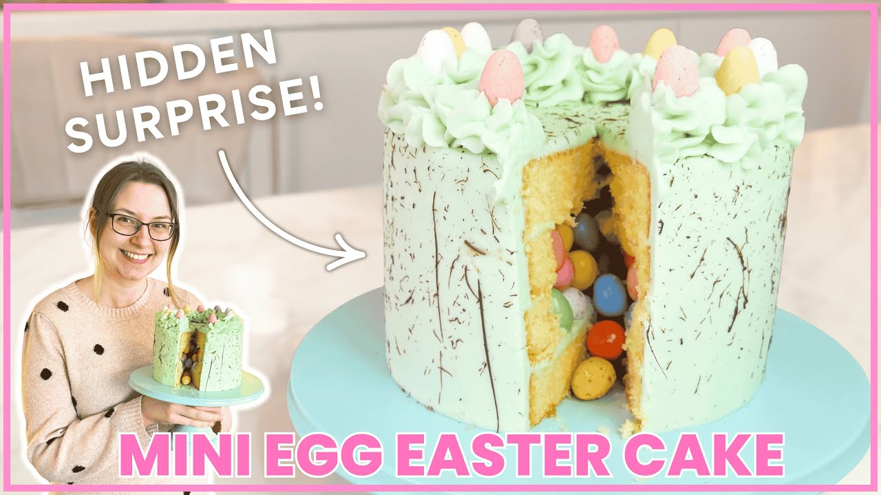 This Easter cake has a hidden surprise! MINI EGG EASTER SPECKLED CAKE RECIPE