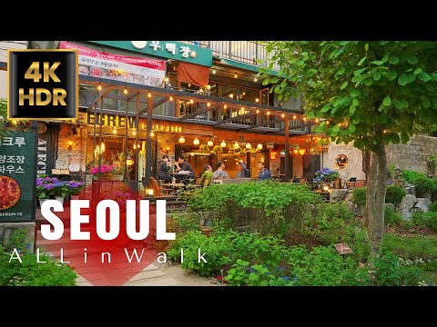 4K Seoul Evening Walk - Hongdae Street / Yeonam-dong / Sinchon | Korea | 4K HDR | 4K Walk