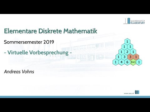 Elementare Diskrete Mathematik (2019S), VO0: Vorbesprechung