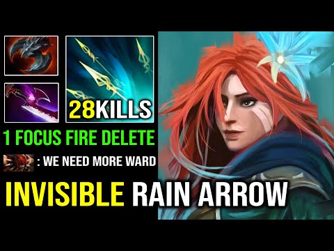 WTF Invisible Windranger +55K Damage Crazy Raining Arrow with Satanic Silver Edge Dota 2