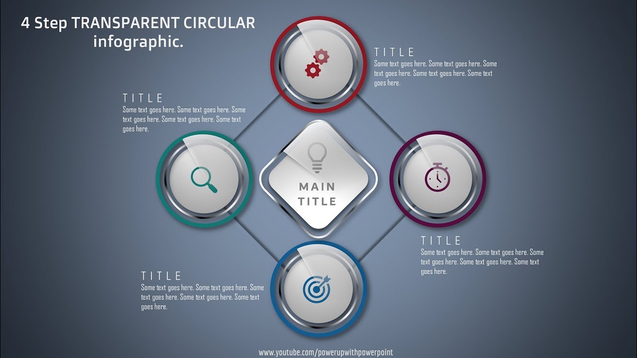 35.Create 4 Step Transparent CIRCLE Infographic|Powerpoint Presentation|Graphic Design|Free Template