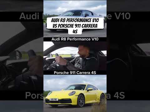 Audi R8 Performance V10 Vs Porsche 911 Carrera 4S 🏁#dumptheclutchracing #audi#cars #explore