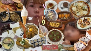 【日常vlog】サイゼでも回転寿司でも常に食べまくる☺️🤲つな丸が見惚れるほどに爆食してます🤣