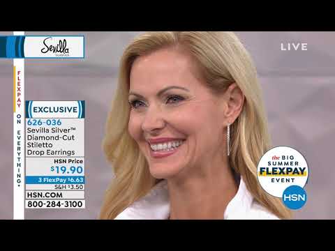 Sevilla Silver DiamondCut Stiletto Drop Earrings