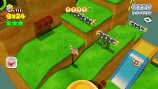 💫 Super Mario 3D World: Mushroom-2 Spiky Mount Beanpole 100% All Stars Location Guide Gameplay
