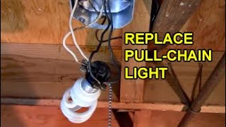 Replace Pull Chain Light Fixture $4 in Minutes – White and Black Wires