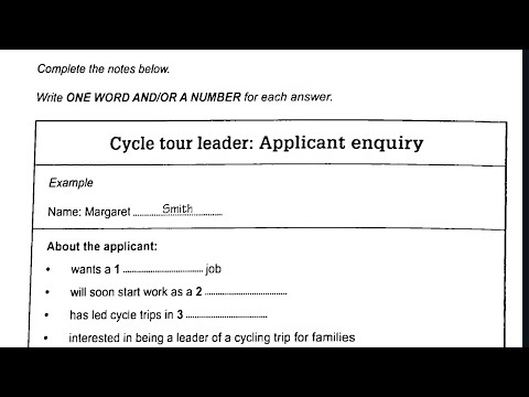 Cycle Tour Leader: applicant enquiry ielts listening 720p | HD AUDIO