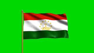 Tajikistan National Flag | World Countries Flag Series | Green Screen Flag | Royalty Free Footages